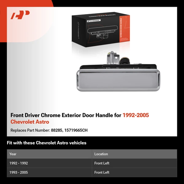 Front Driver Chrome Exterior Door Handle for 1992-2005 Chevrolet Astro