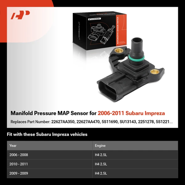 Manifold Pressure MAP Sensor for 2006-2011 Subaru Impreza
