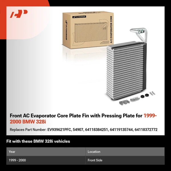 Front AC Evaporator Core Plate Fin with Pressing Plate for 1999-2000 BMW 328i