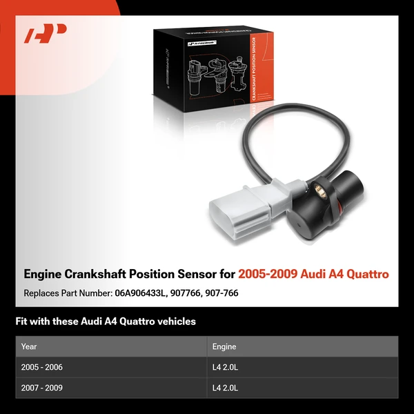 Engine Crankshaft Position Sensor for 2005-2009 Audi A4 Quattro