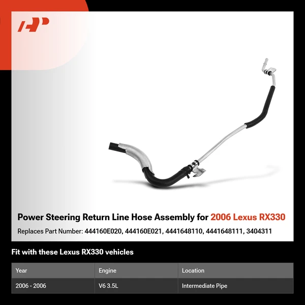 Power Steering Return Line Hose Assembly for 2006 Lexus RX330