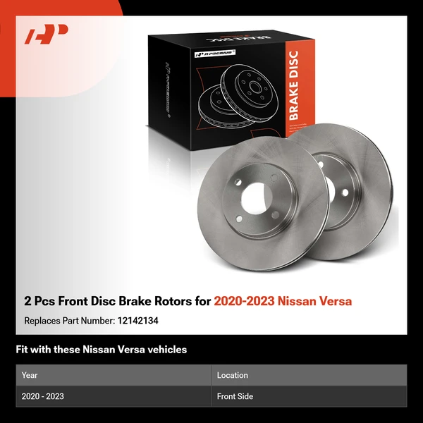 2 Pcs Front Disc Brake Rotors for 2020-2023 Nissan Versa
