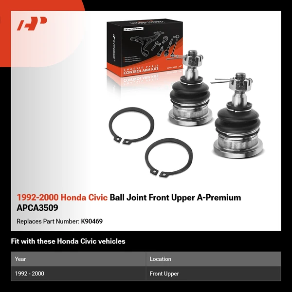 1992-2000 Honda Civic Ball Joint Front Upper A-Premium APCA3509