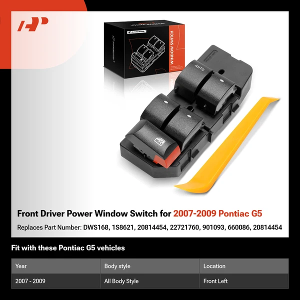 Front Driver Power Window Switch for 2007-2009 Pontiac G5