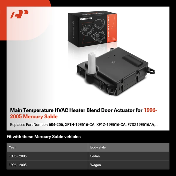 Main Temperature HVAC Heater Blend Door Actuator for 1996-2005 Mercury Sable
