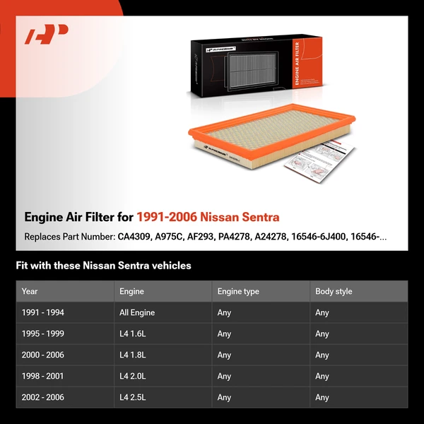 Engine Air Filter for 1991-2006 Nissan Sentra