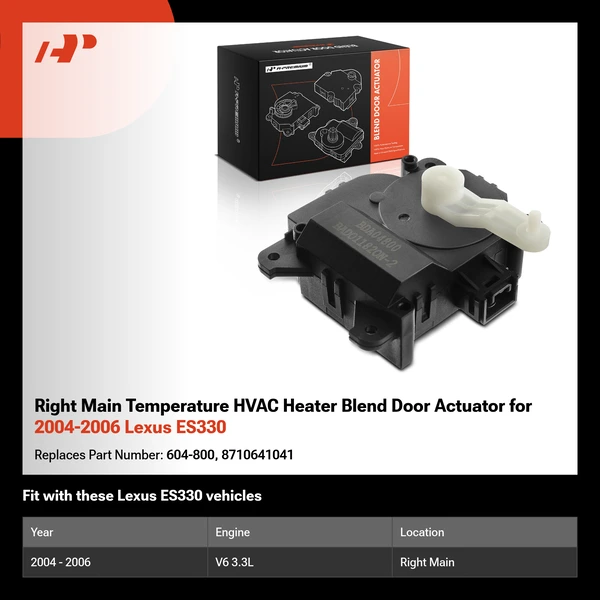 Right Main Temperature HVAC Heater Blend Door Actuator for 2004-2006 Lexus ES330