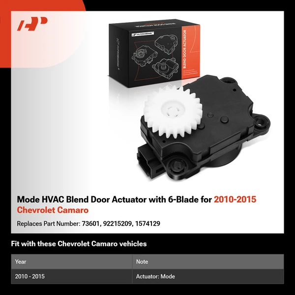 Mode HVAC Blend Door Actuator with 6-Blade for 2010-2015 Chevrolet Camaro