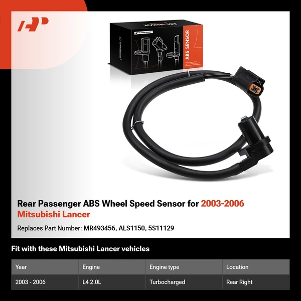 Rear Passenger ABS Wheel Speed Sensor for 2003-2006 Mitsubishi Lancer