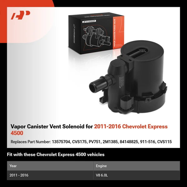 Vapor Canister Vent Solenoid for 2011-2016 Chevrolet Express 4500