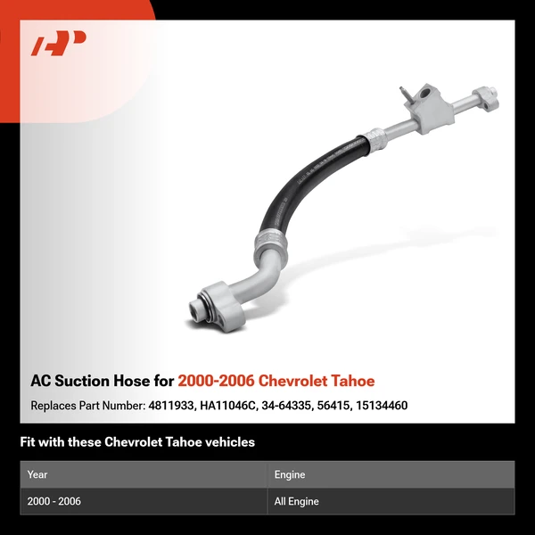 AC Suction Hose for 2000-2006 Chevrolet Tahoe