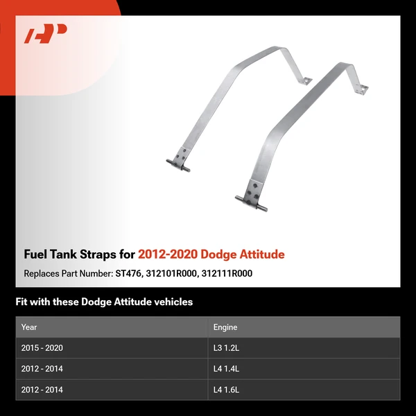 Fuel Tank Straps for 2012-2020 Dodge Attitude