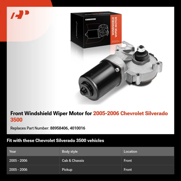 Front Windshield Wiper Motor for 2005-2006 Chevrolet Silverado 3500