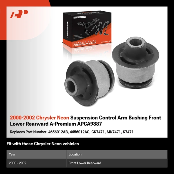 2000-2002 Chrysler Neon Suspension Control Arm Bushing Front Lower Rearward A-Premium APCA9387