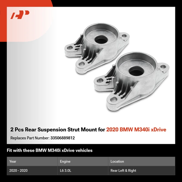 2 Pcs Rear Suspension Strut Mount for 2020 BMW M340i xDrive