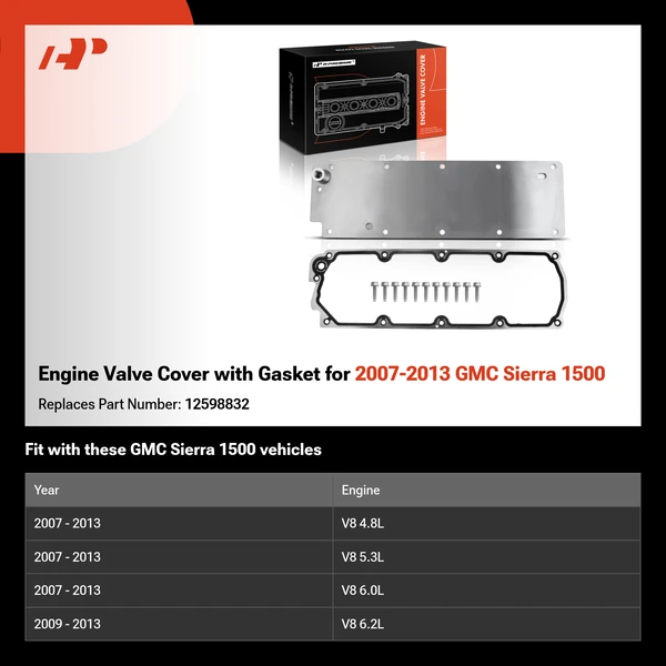 Engine Valve Cover with Gasket for 2007-2013 GMC Sierra 1500