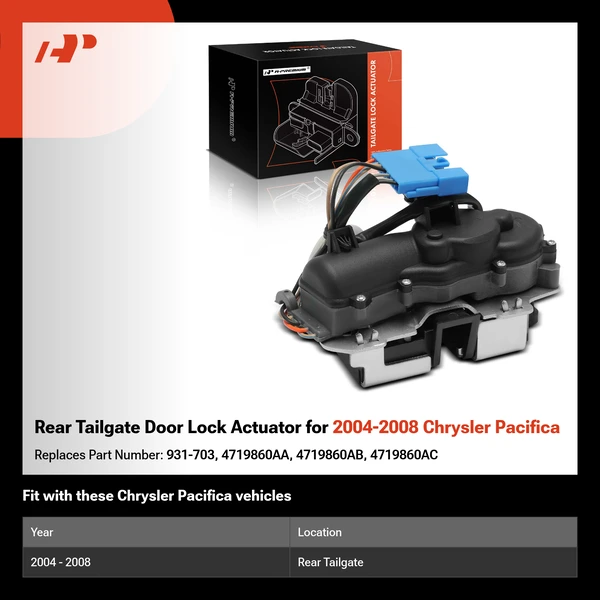 Rear Tailgate Door Lock Actuator for 2004-2008 Chrysler Pacifica