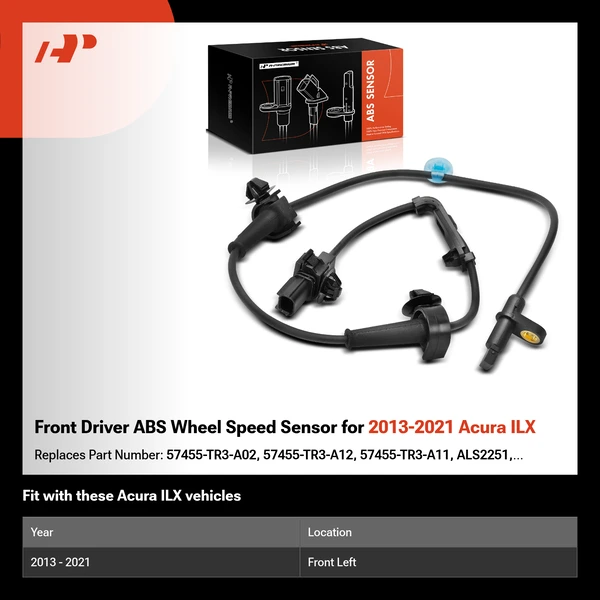 Front Driver ABS Wheel Speed Sensor for 2013-2021 Acura ILX