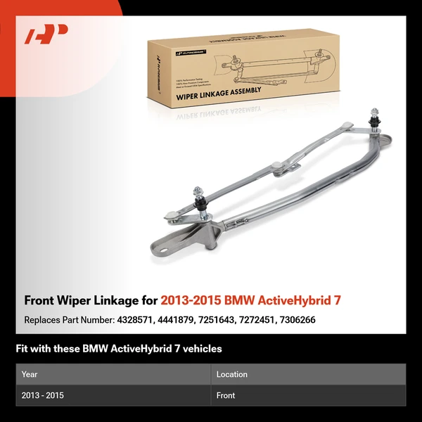 Front Wiper Linkage for 2013-2015 BMW ActiveHybrid 7
