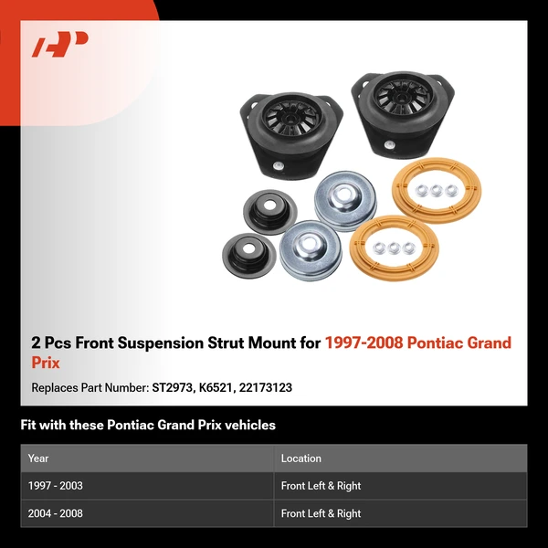 2 Pcs Front Suspension Strut Mount for 1997-2008 Pontiac Grand Prix