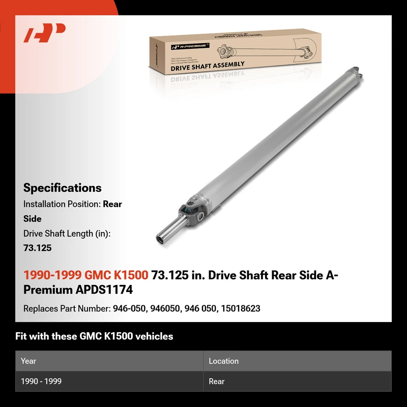 1990-1999 GMC K1500 73.125 in. Drive Shaft Rear Side A-Premium APDS1174