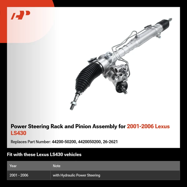 Power Steering Rack and Pinion Assembly for 2001-2006 Lexus LS430