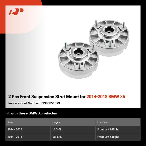 2 Pcs Front Suspension Strut Mount for 2014-2018 BMW X5