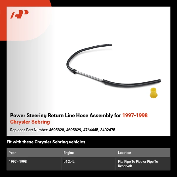 Power Steering Return Line Hose Assembly for 1997-1998 Chrysler Sebring