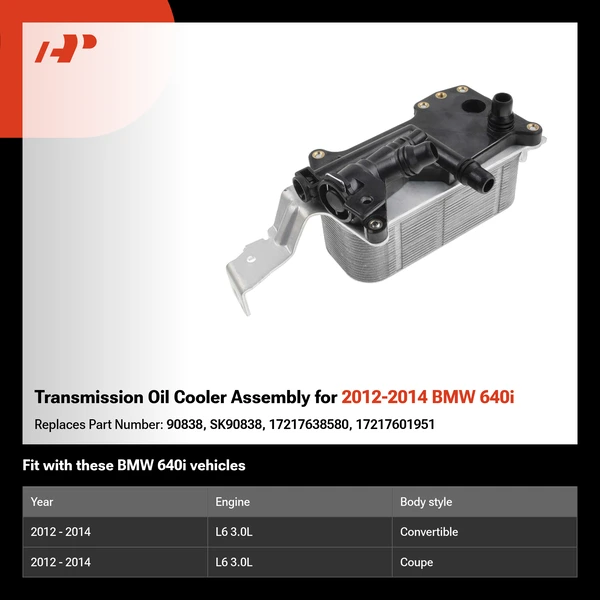 Transmission Oil Cooler Assembly for 2012-2014 BMW 640i