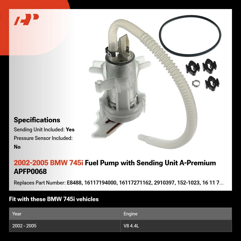 2002-2005 BMW 745i Fuel Pump with Sending Unit A-Premium APFP0068