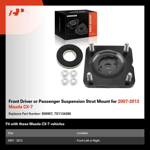 Front Driver or Passenger Suspension Strut Mount for 2007-2012 Mazda CX-7