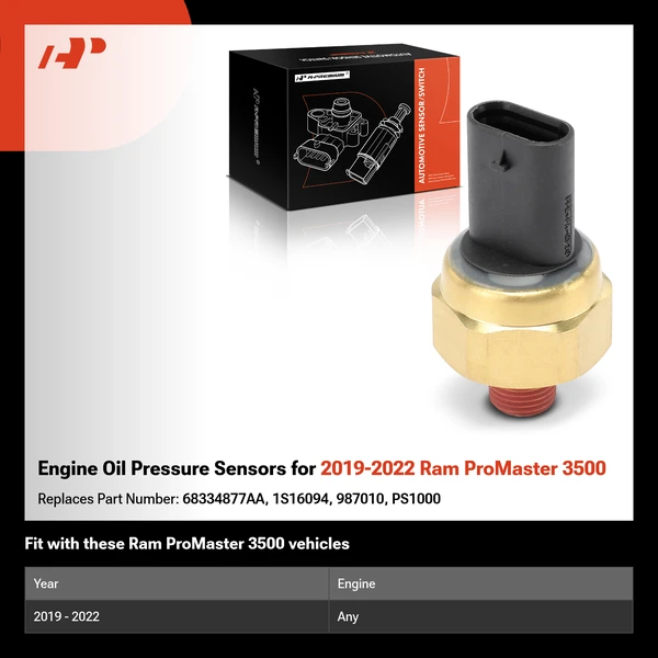 Engine Oil Pressure Sensors for 2019-2022 Ram ProMaster 3500