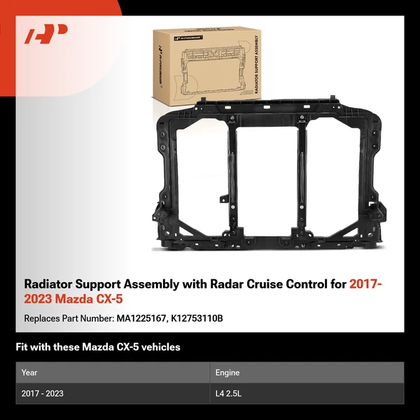 Radiator Support Assembly with Radar Cruise Control for 2017-2023 Mazda CX-5