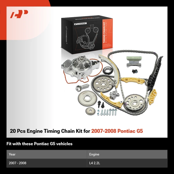 20 Pcs Engine Timing Chain Kit for 2007-2008 Pontiac G5