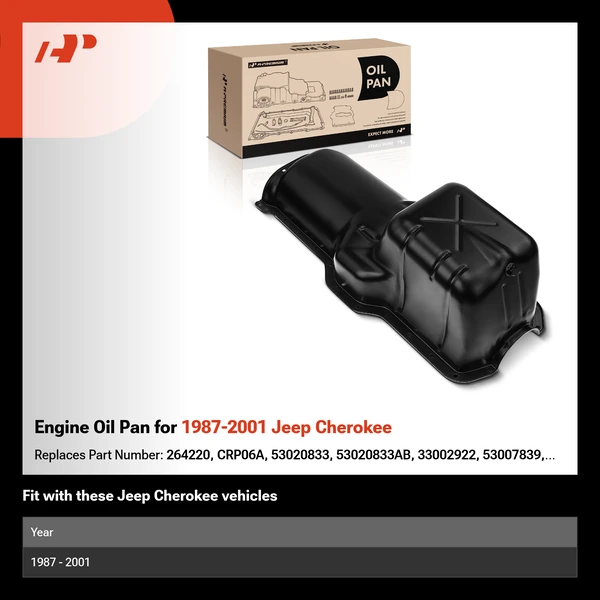 Engine Oil Pan for 1987-2001 Jeep Cherokee