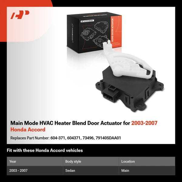 Main Mode HVAC Heater Blend Door Actuator for 2003-2007 Honda Accord
