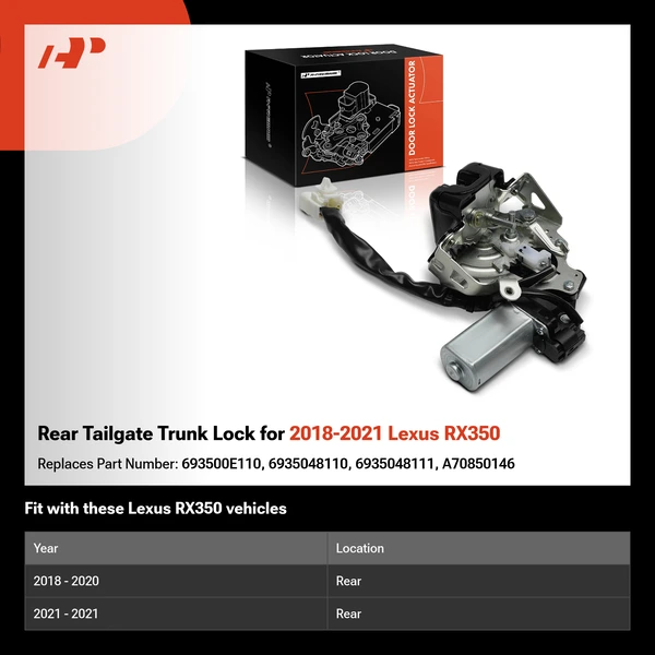 Rear Tailgate Trunk Lock for 2018-2021 Lexus RX350