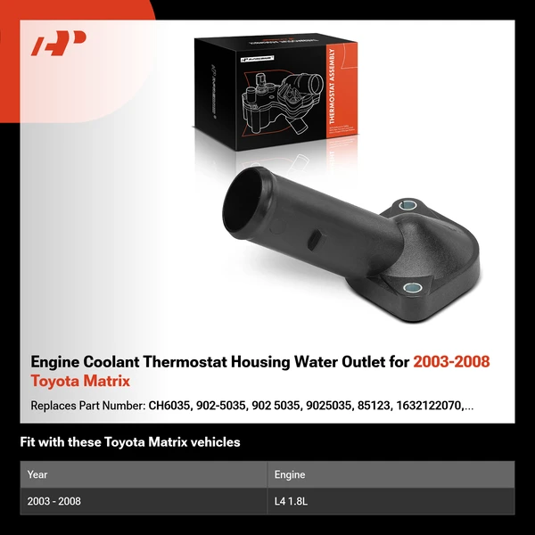 Engine Coolant Thermostat Housing Water Outlet for 2003-2008 Toyota Matrix