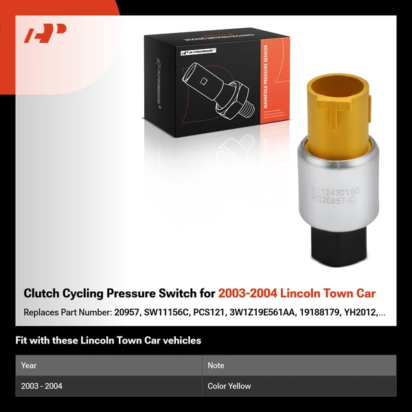 Clutch Cycling Pressure Switch for 2003-2004 Lincoln Town Car