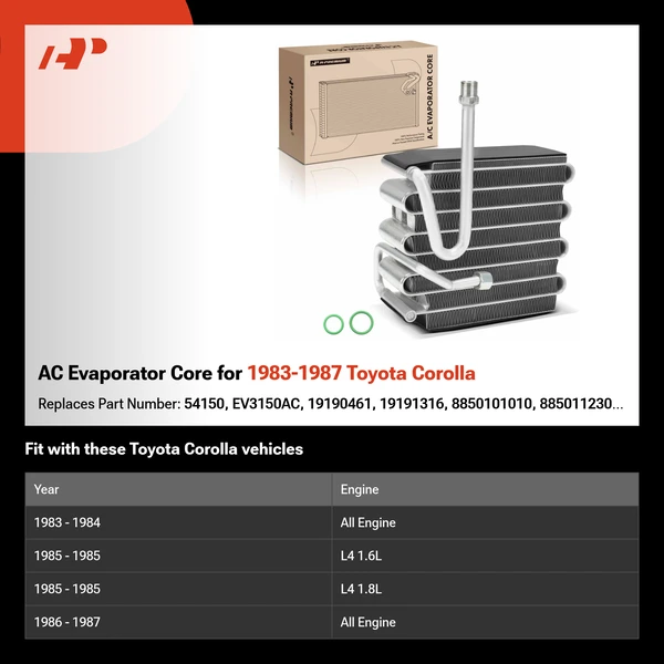 AC Evaporator Core for 1983-1987 Toyota Corolla