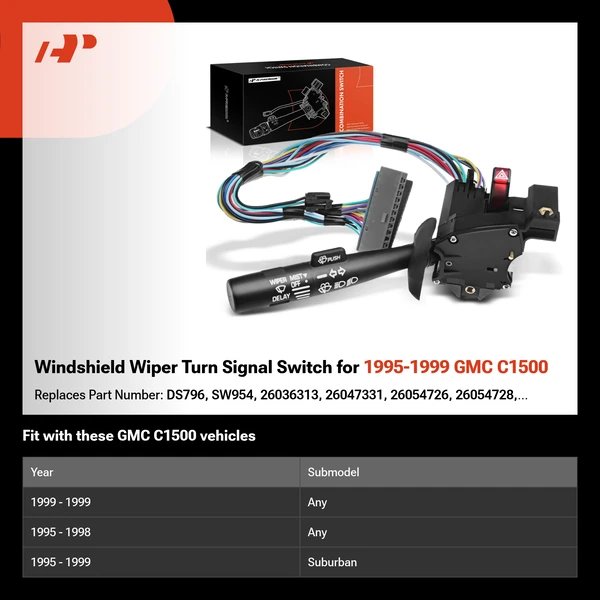 Windshield Wiper Turn Signal Switch for 1995-1999 GMC C1500