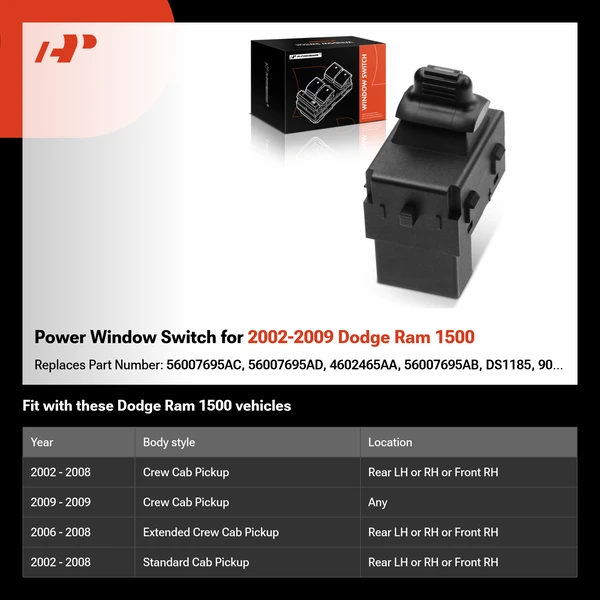 Power Window Switch for 2002-2009 Dodge Ram 1500