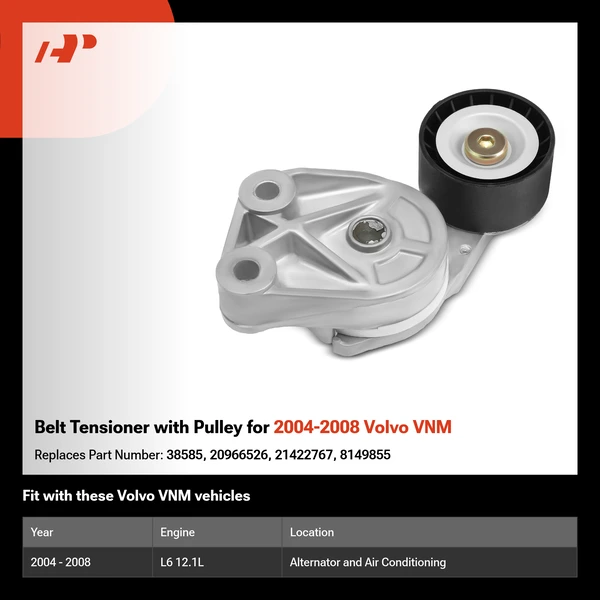 Belt Tensioner with Pulley for 2004-2008 Volvo VNM