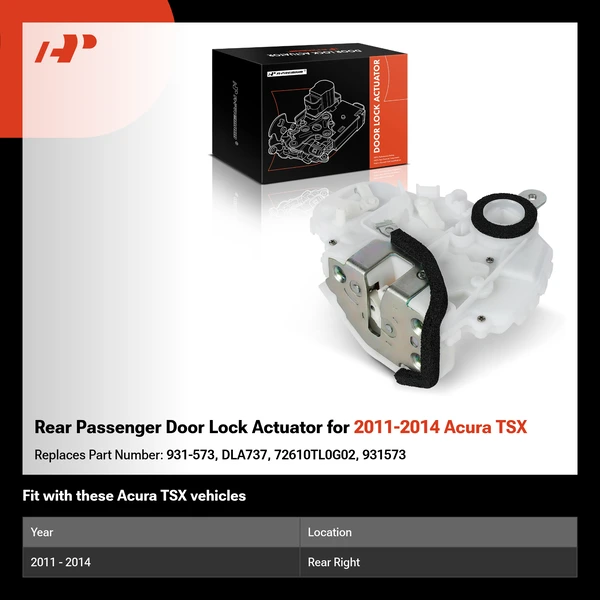 Rear Passenger Door Lock Actuator for 2011-2014 Acura TSX