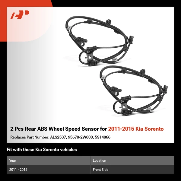 2 Pcs Rear ABS Wheel Speed Sensor for 2011-2015 Kia Sorento