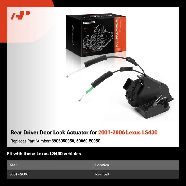 Rear Driver Door Lock Actuator for 2001-2006 Lexus LS430