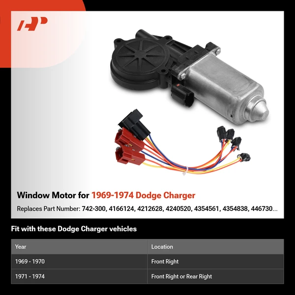 Window Motor for 1969-1974 Dodge Charger