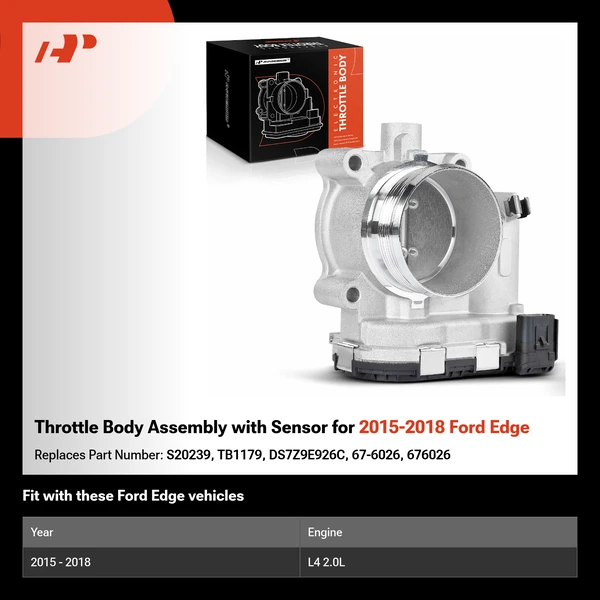Throttle Body Assembly with Sensor for 2015-2018 Ford Edge