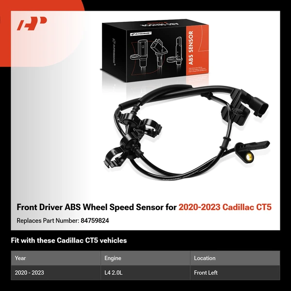 Front Driver ABS Wheel Speed Sensor for 2020-2023 Cadillac CT5