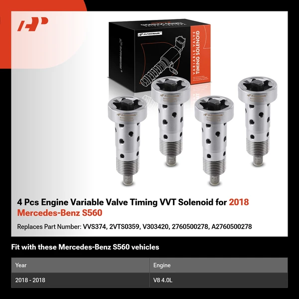 4 Pcs Engine Variable Valve Timing VVT Solenoid for 2018 Mercedes-Benz S560